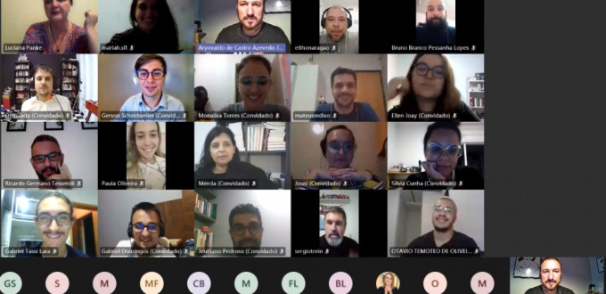 A reunião foi realizada pela plataforma Microsoft Teams, e foi aberta à comunidade externa